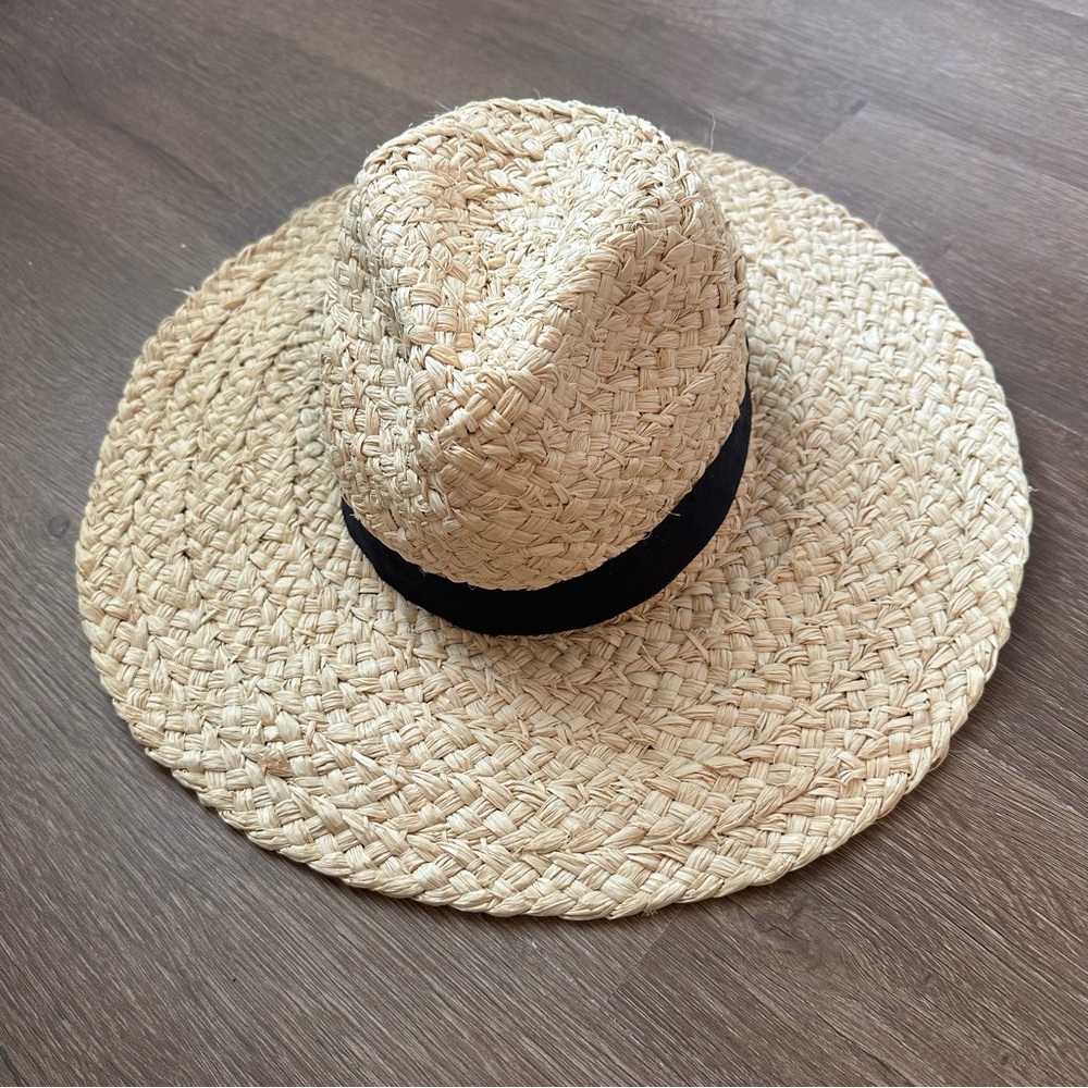 Target Straw Sun Hat with Black Band
